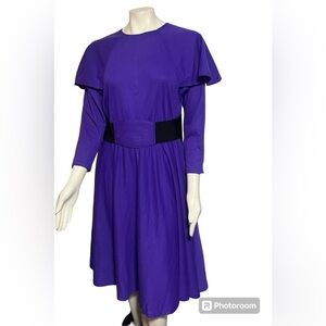 Sabino Purple Vintage 80’s Dress With Belt Sz 8